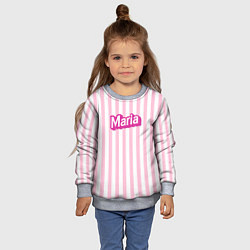 Свитшот детский Имя Мария в стиле Барби: розовая полоска, цвет: 3D-меланж — фото 2