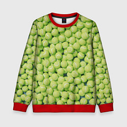 Свитшот детский Узор из теннисных мячей, цвет: 3D-красный