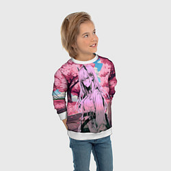 Свитшот детский Пауэр - Человек бензопила, цвет: 3D-белый — фото 2