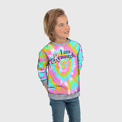 Свитшот детский I am Kenough - retro tie-dye, цвет: 3D-меланж — фото 2