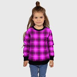 Свитшот детский Шотландка розовая, цвет: 3D-черный — фото 2