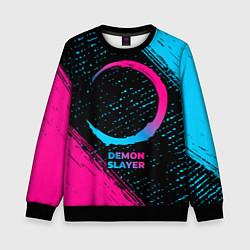 Свитшот детский Demon Slayer - neon gradient, цвет: 3D-черный