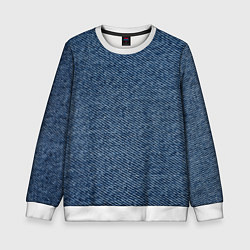 Свитшот детский Текстура джинсы, цвет: 3D-белый