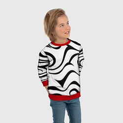 Свитшот детский Анималистическая абстракция зебры, цвет: 3D-красный — фото 2