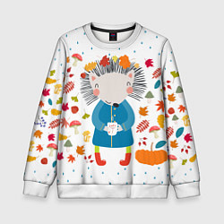 Детский свитшот Милый ежик в осенних листьях