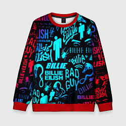 Детский свитшот Billie Eilish neon pattern