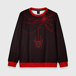 Свитшот детский Красная паутина, цвет: 3D-красный