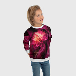Свитшот детский Розовый цветок в огне - нейросеть, цвет: 3D-белый — фото 2