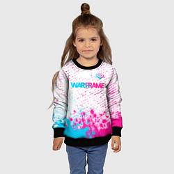 Свитшот детский Warframe neon gradient style: символ сверху, цвет: 3D-черный — фото 2
