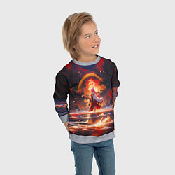 Свитшот детский Яэ Мико и небо, цвет: 3D-меланж — фото 2