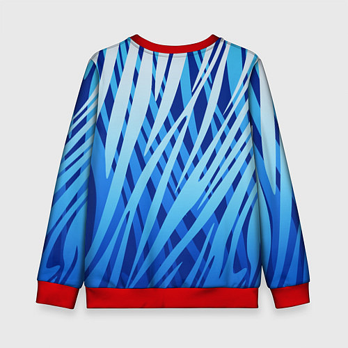 Детский свитшот Volkswagen - синий камуфляж / 3D-Красный – фото 2