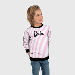 Свитшот детский Barbie - классическая розово-белая полоска, цвет: 3D-черный — фото 2