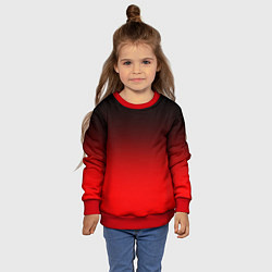 Свитшот детский Градиент: от черного до ярко-красного, цвет: 3D-красный — фото 2