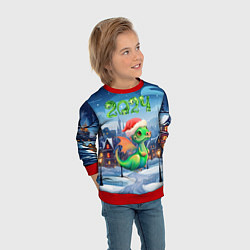 Свитшот детский Милый дракончик 2024, цвет: 3D-красный — фото 2