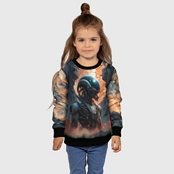Свитшот детский Ксеноморф в скафандре, цвет: 3D-черный — фото 2