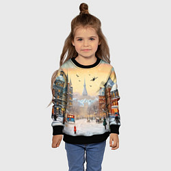 Свитшот детский Новогодний городок, цвет: 3D-черный — фото 2