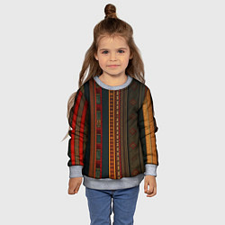 Свитшот детский Этнический узор в вертикальную полоску, цвет: 3D-меланж — фото 2