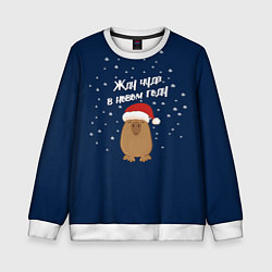 Детский свитшот Новогодняя капибара 2024