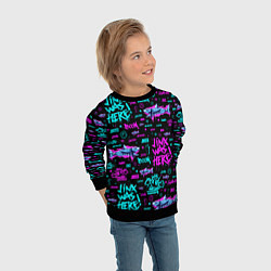 Свитшот детский Jinx Arcane pattern neon, цвет: 3D-черный — фото 2
