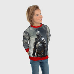 Свитшот детский Рыцарь в туманных горах, цвет: 3D-красный — фото 2