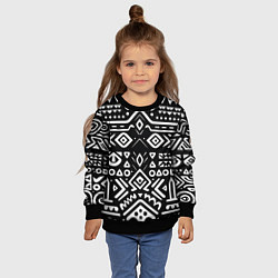 Свитшот детский Черно-белый абстрактный паттерн, цвет: 3D-черный — фото 2