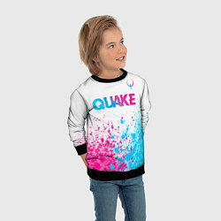 Свитшот детский Quake neon gradient style посередине, цвет: 3D-черный — фото 2