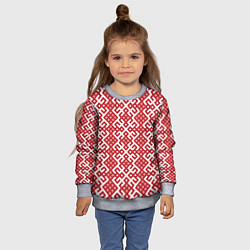 Свитшот детский Макошь - славянские обережные узоры, цвет: 3D-меланж — фото 2