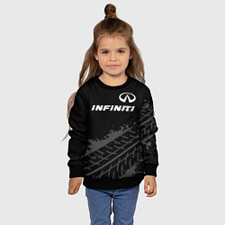 Свитшот детский Infiniti speed на темном фоне со следами шин посер, цвет: 3D-черный — фото 2