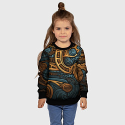 Свитшот детский Паттерн в викингском стиле, цвет: 3D-черный — фото 2
