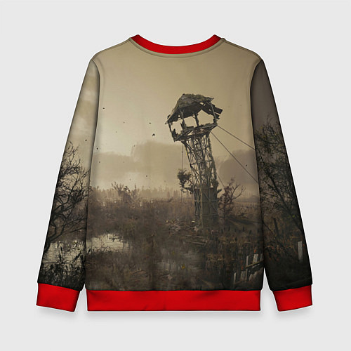 Детский свитшот STALKER трое у вышки / 3D-Красный – фото 2