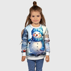 Свитшот детский Большой снеговик, цвет: 3D-белый — фото 2
