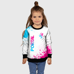 Свитшот детский Portal neon gradient style вертикально, цвет: 3D-черный — фото 2