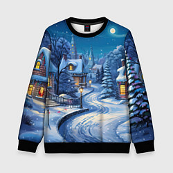 Свитшот детский Зимнее предновогоднее настроение, цвет: 3D-черный