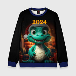 Свитшот детский Зеленый дракон 2024, цвет: 3D-синий