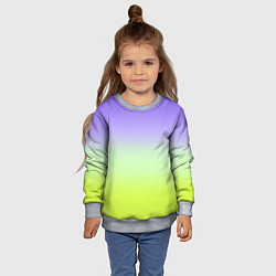 Свитшот детский Фиолетовый мятный и желто-зеленый градиент, цвет: 3D-меланж — фото 2