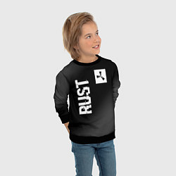 Свитшот детский Rust glitch на темном фоне вертикально, цвет: 3D-черный — фото 2