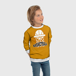 Свитшот детский Basketball - кольцо и мяч, цвет: 3D-белый — фото 2