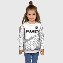 Свитшот детский Fiat speed на светлом фоне со следами шин посереди, цвет: 3D-белый — фото 2