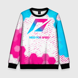 Свитшот детский Need for Speed neon gradient style, цвет: 3D-черный