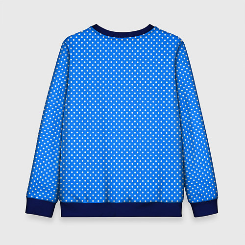Детский свитшот Сиреневый в белый горошек / 3D-Синий – фото 2