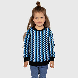 Свитшот детский Ломаные полосы синий, цвет: 3D-черный — фото 2