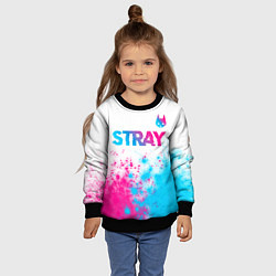 Свитшот детский Stray neon gradient style посередине, цвет: 3D-черный — фото 2