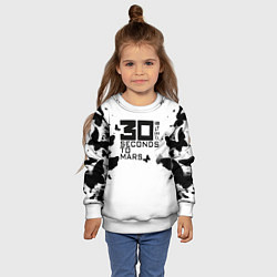 Свитшот детский 30 Second to mars buterfly, цвет: 3D-белый — фото 2