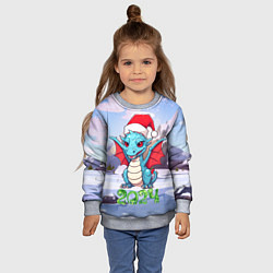 Свитшот детский Символ года дракон 2024, цвет: 3D-меланж — фото 2