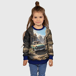 Свитшот детский Брошенный автомобиль, цвет: 3D-синий — фото 2