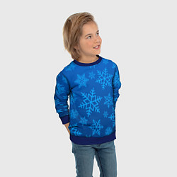 Свитшот детский Голубые снежинки, цвет: 3D-синий — фото 2