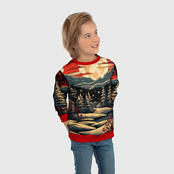 Свитшот детский Зимнее настроение новогодний рисунок, цвет: 3D-красный — фото 2