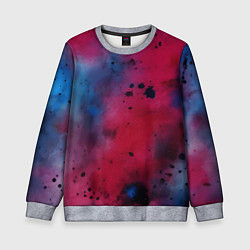 Свитшот детский Акварельные брызги в розовом, цвет: 3D-меланж
