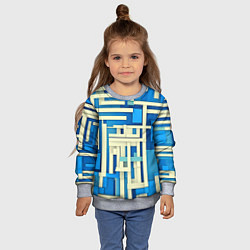 Свитшот детский Полосы на синем фоне, цвет: 3D-меланж — фото 2