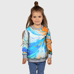 Свитшот детский Голубая и оранжевая краска, цвет: 3D-меланж — фото 2